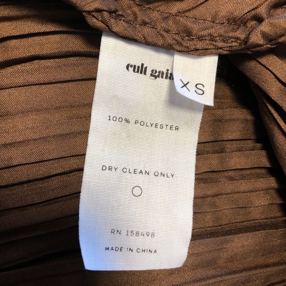 Cult Gaia - XS pleated buckle back dress. Angela rushed satin maxi. - Picture 9 of 10